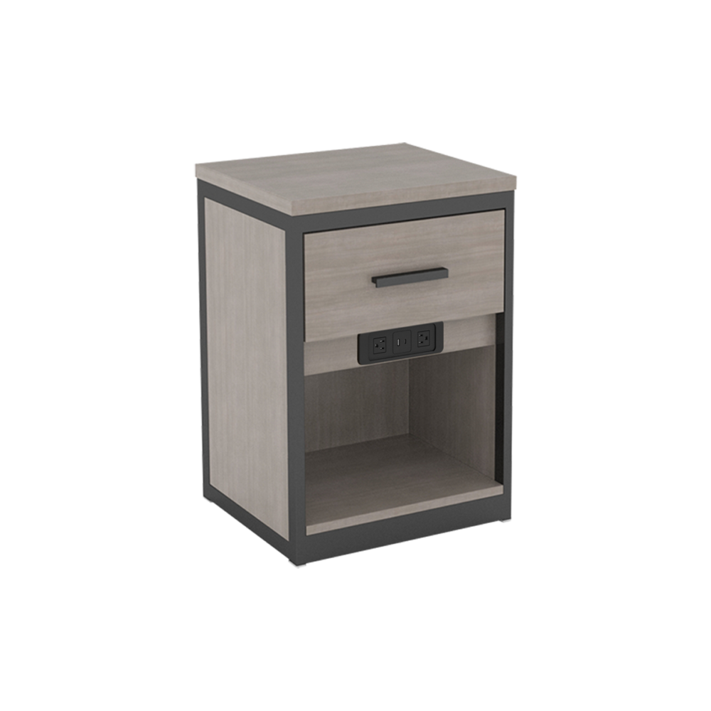 18" Nightstand w metal + Power